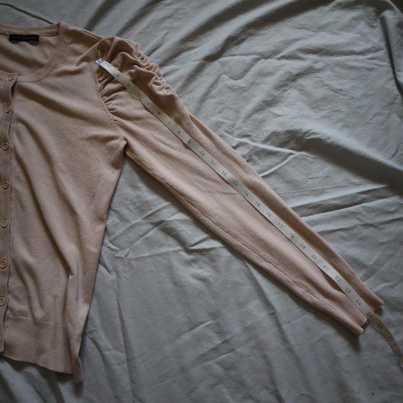 GRACE ELEMENTS Puff Sleeve Cardigan Cream Small - Picture 8 of 9